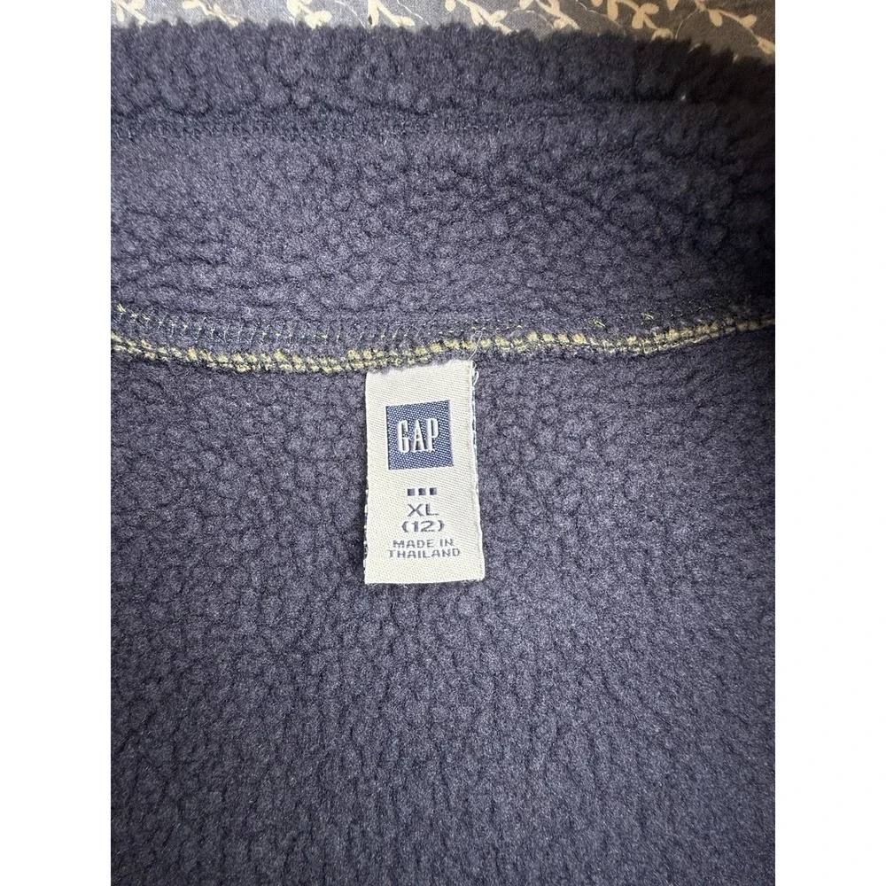 Gap Fleece Vest Boy's XL (12) Green Pockets Full Zip Mock Neck 2005